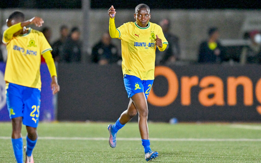 Refilwe Tholakele scored twice as Mamelodi Sundowns beat defending champions Gaborone United 5-0 in the CAF Women's Champions League COSAFA Qualifier semi-final at the Gaborone United Stadium in Gaborone, Botswana on Thursday, 27 August 2026. All Photos: COSAFA Media