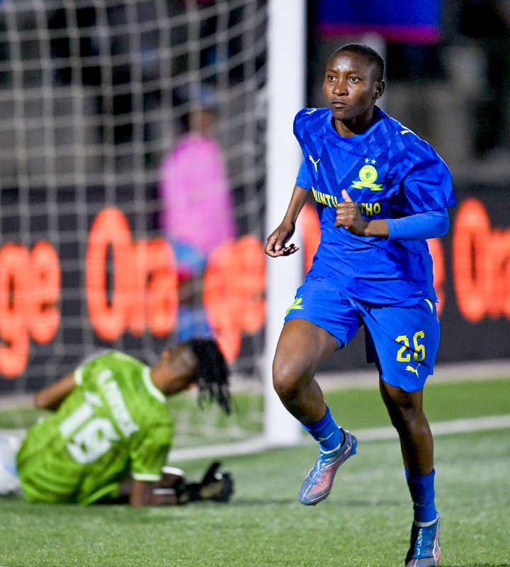 Golden Boot winner Refilwe Tholakele struck both goals as Mamelodi Sundowns completed an unbeaten campaign in Gaborone.