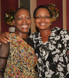 Ravele smiles with 2007 Hall of Famer, and gsport Awards Judge, Hazel Gumede, at the Wanderers Club on Tuesday, 20 November, 2012. Photo: Reg Caldecott / gsport4girls