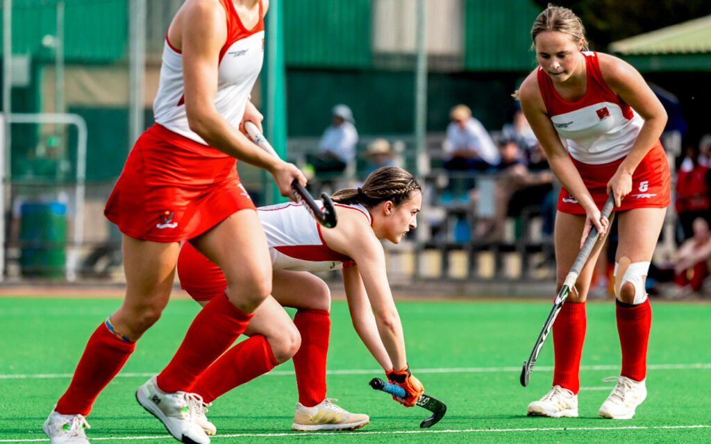 Short corner specialist Jade Kelly (right) prepares to slot her PC goal in North West B’s 5-0 win over the KZN Mynahs in SA Hockey IPT B Section action at The Hockey Farm in Emalahleni on Tuesday, 1 September 2026 All Photos: ACK Sports Photography