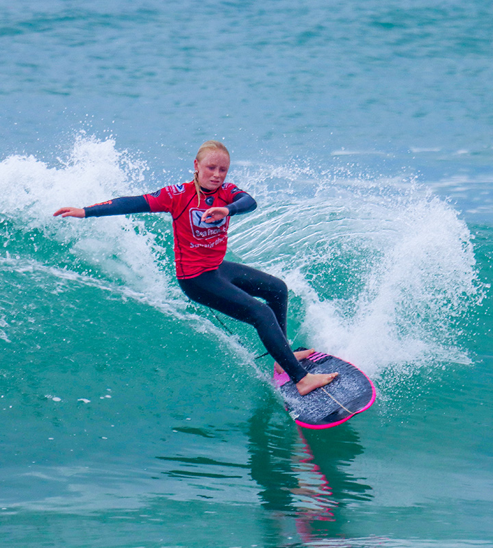 Brin Jarvis capped a remarkable weekend by winning the U14 girls final with an 11.00 total and finishing third in the U16 girls final.