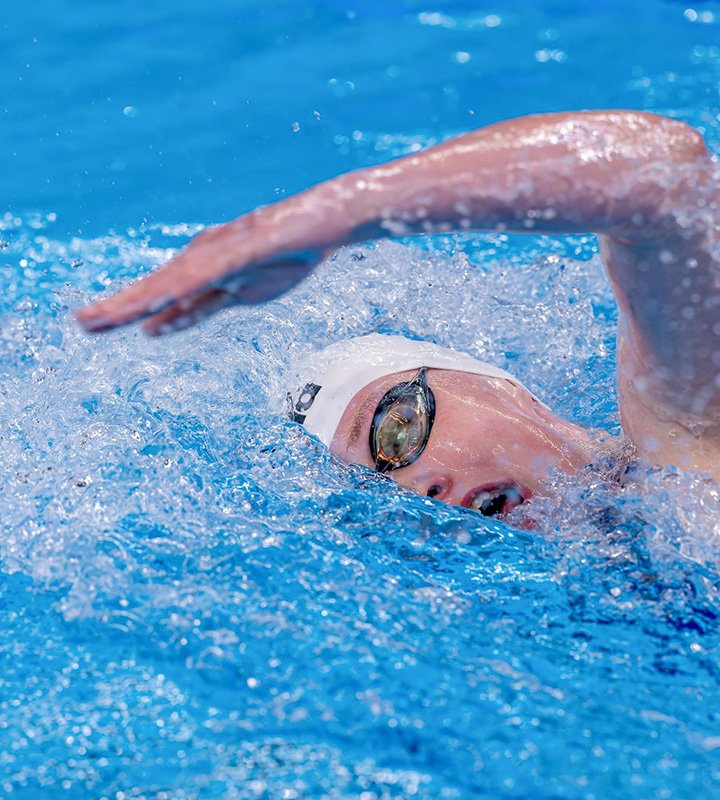 Tokyo 2020 Olympian Duné Coetzee races in her new home pool after moving to train at Seals Swimming Club Photo: SA Sports Images