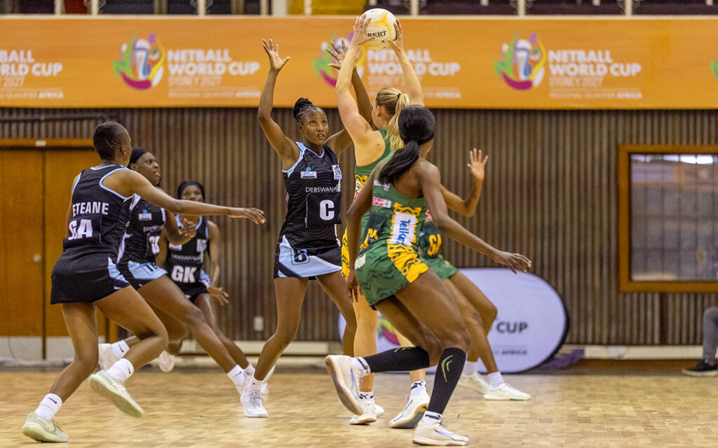 Karla Victor pictured in possession as the Spar Proteas completed a perfect Pool 1 campaign at the 2026 Africa Netball Cup, following Tuesday's 72-32 victory over Botswana with a 55-33 win over the Debmarine Desert Jewels of Namibia, before Africa Netball confirmed that pool winners South Africa and Uganda will contest the Africa Cup Final, at the Moi International Sports Centre, Kasarani in Nairobi, Kenya, on Wednesday, 23 September 2026. All Photos: Netball South Africa