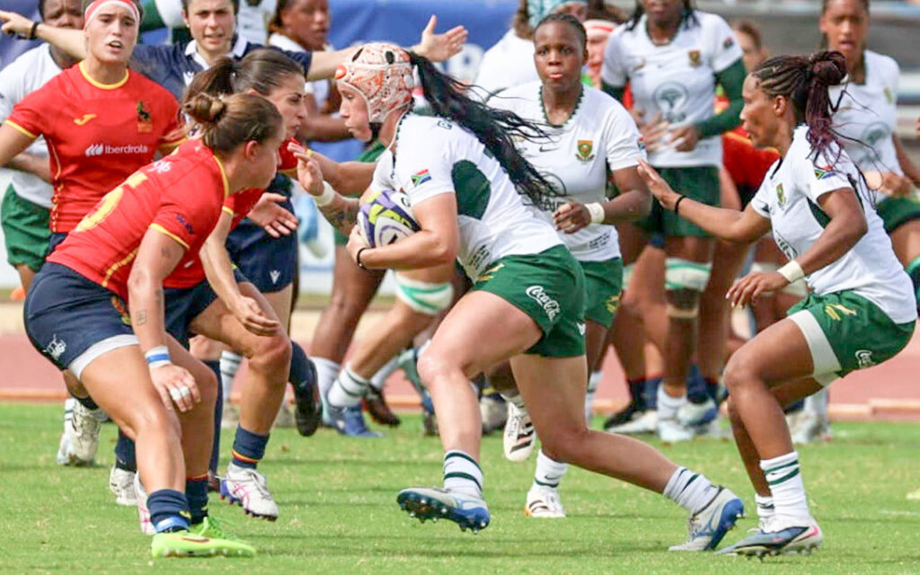 The Springbok Women close their WXV Global Series tour of Europe with a clean sheet, holding Spain scoreless in fierce midday heat that forced two water breaks, with three tries and a settled scrum laying the platform for a seventh successive win over the Spanish, at the La Cartuja sports complex in Seville, Spain on Sunday, 4 October 2026. All Photos: SA Rugby / Gallo Images