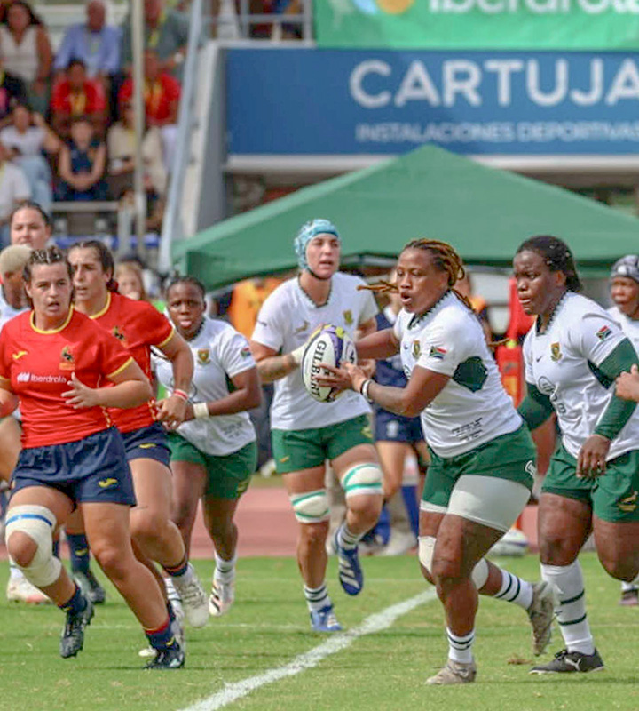 The Springbok Women kept the ball through long phases in the Spanish 22, where patience brought the opening try after 14 minutes in Seville.