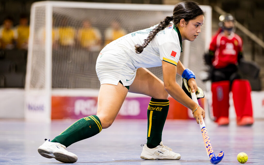 An experienced South African women's indoor hockey team led by Jamie Southgate (pictured), Edith Molikoe and Tegan Fourie renews its rivalry with Namibia in a five-match Test series, at the Sports Facilitation Centre at the Windhoek Showgrounds in Windhoek, Namibia from Friday, 9 October to Sunday, 11 October 2026. All File Photos: Hockey SA