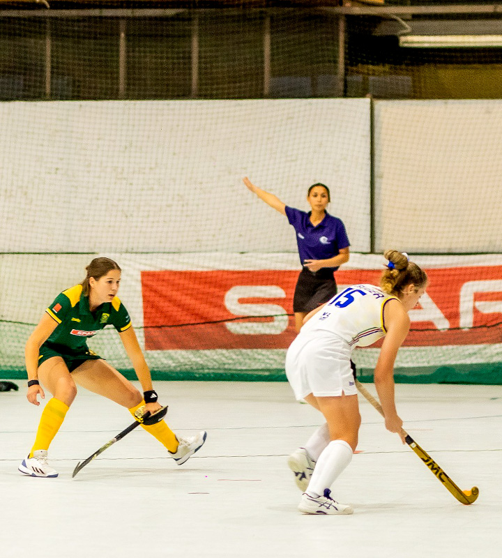 Namibia's Jahntwa Kruger carries the ball on the attack just outside the South African D in the opening Test in Windhoek.